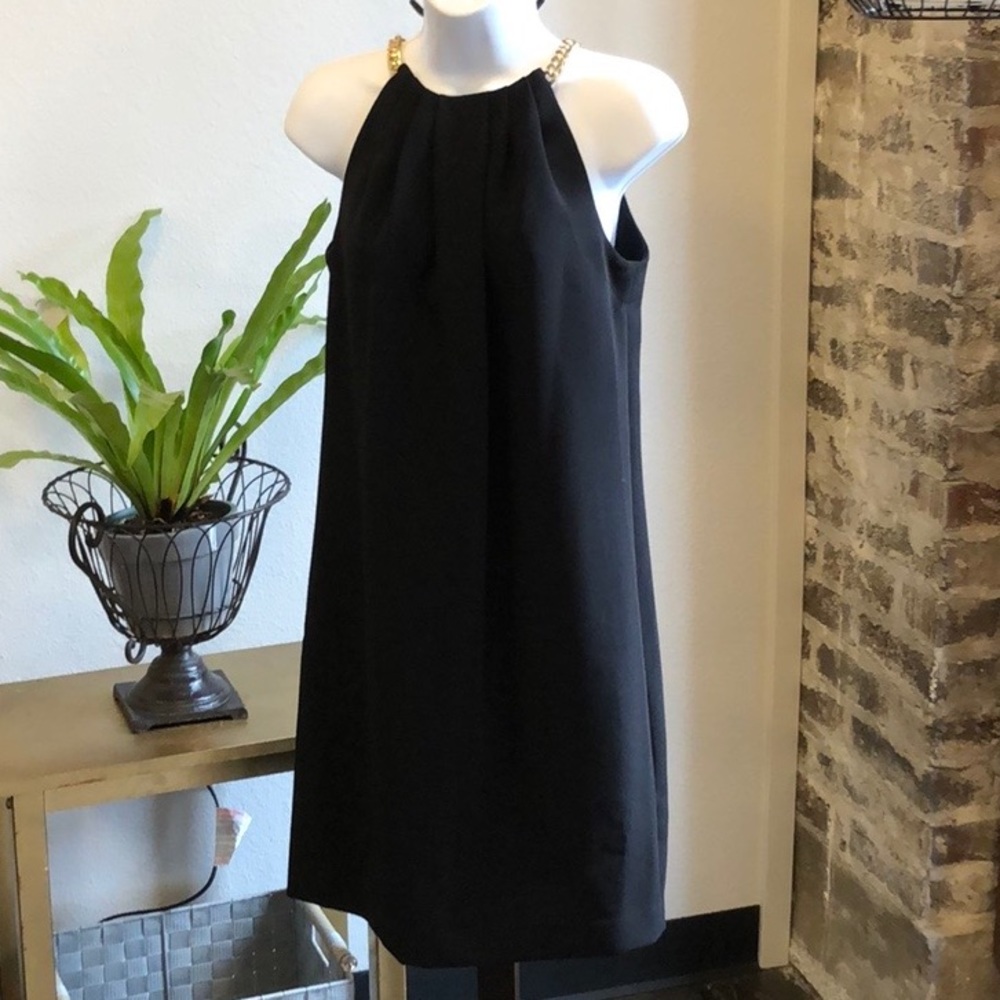 Michael Michael Kors Black Sleeveless Halter-Neck A-Line Dress New Size 4